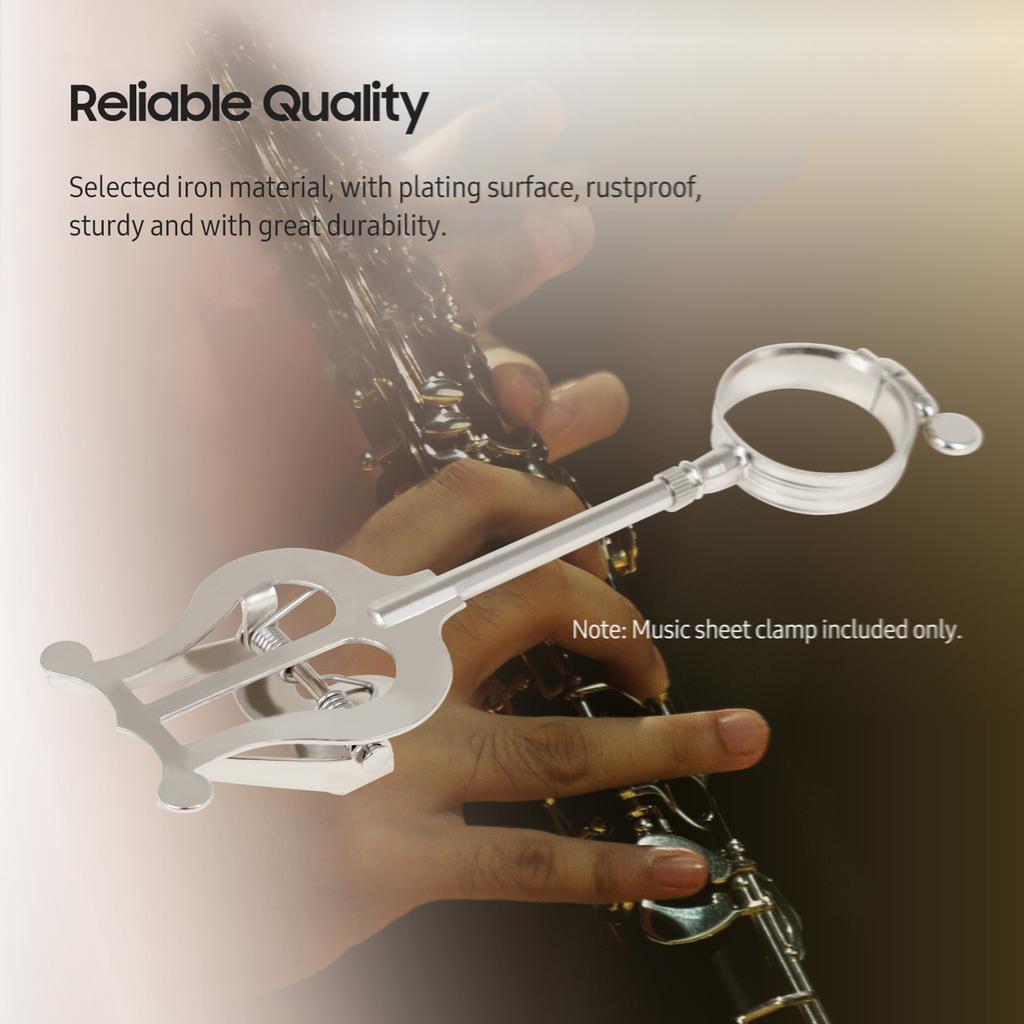 Trumpet Marching Lyre Portable Music Stand Music Sheet Clip Iron Clamp On Holder with Rubber Pad