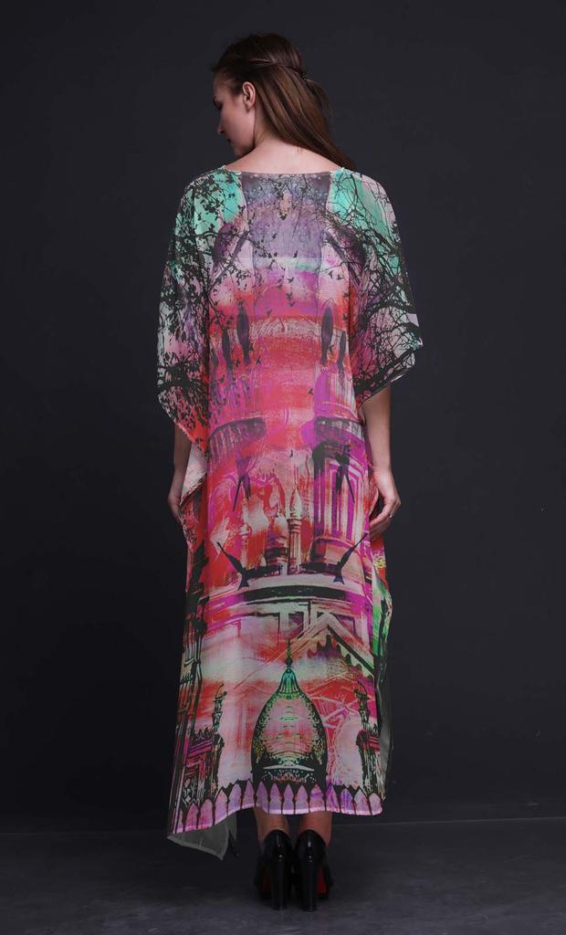 Phagun Mughal Monuments Beach Kaftan Bikini Cover up Womena    s Maxi Dress Long