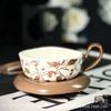 Freesia Örhänge Kaffekopp Keramikfat Elegant Retro Eftermiddagste Kopp Enkel Mode Lätt Lyx Mugg