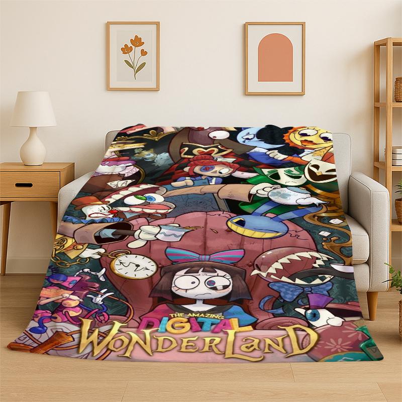 Cartoon Amizing Digtal Circus Pomni Soft Flannel Throw Blanket,Cozy Blanket for Bed,Couch,Sofa,Bedroom,Living Room,Picnic Kid