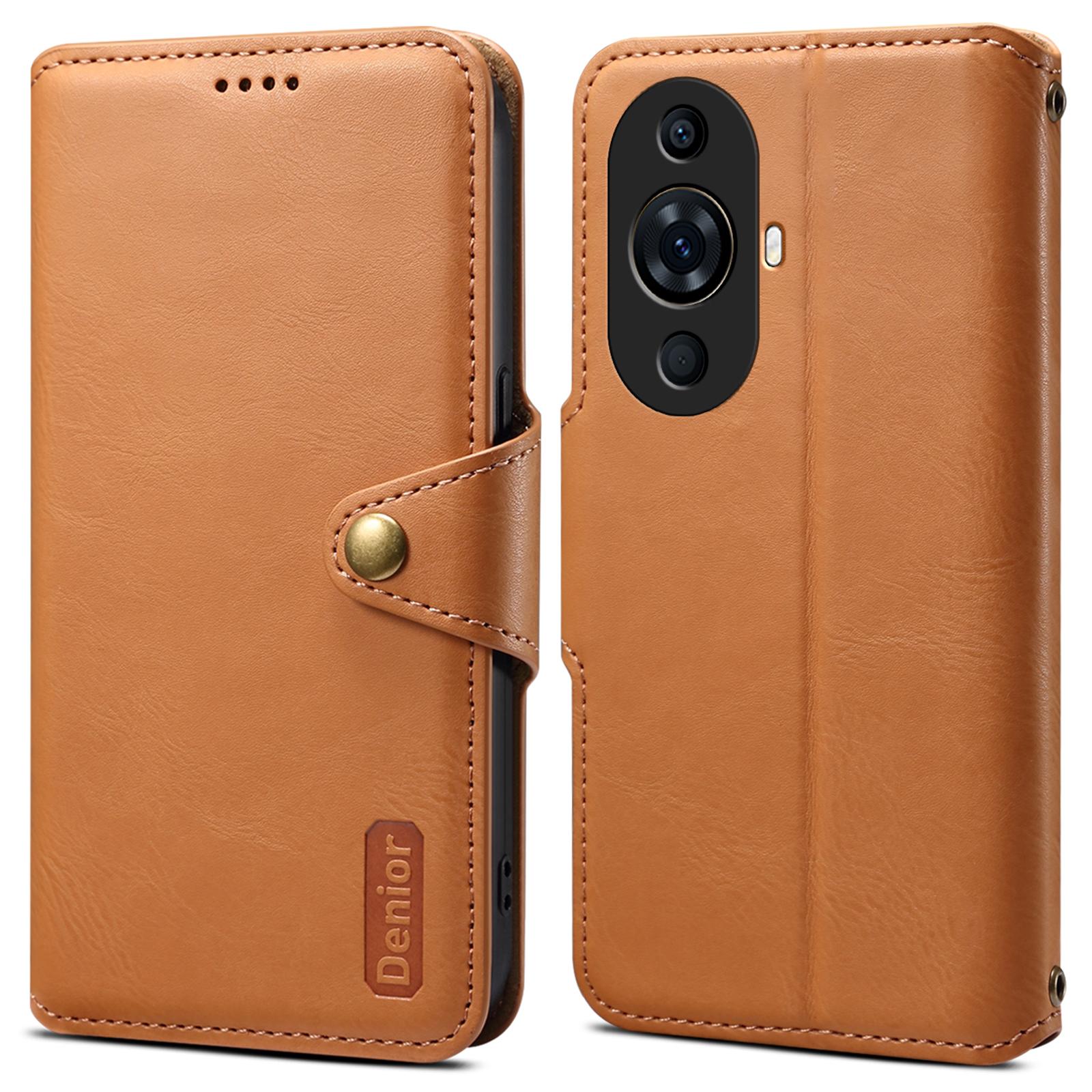 

DENIOR Чехол для Huawei nova 11 Pro/nova 11 Ultra Кожа+ТПУ Кошелек Чехол для телефона Khaki