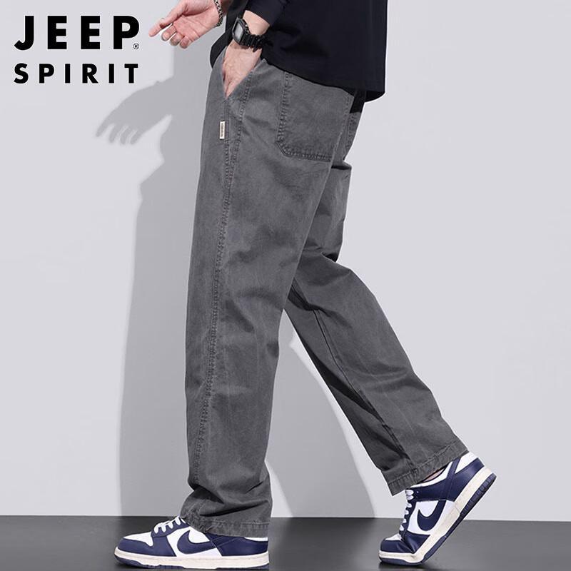 JEEP SPIRIT Herren Baumwolle Locker Gerade Bein Cargohose