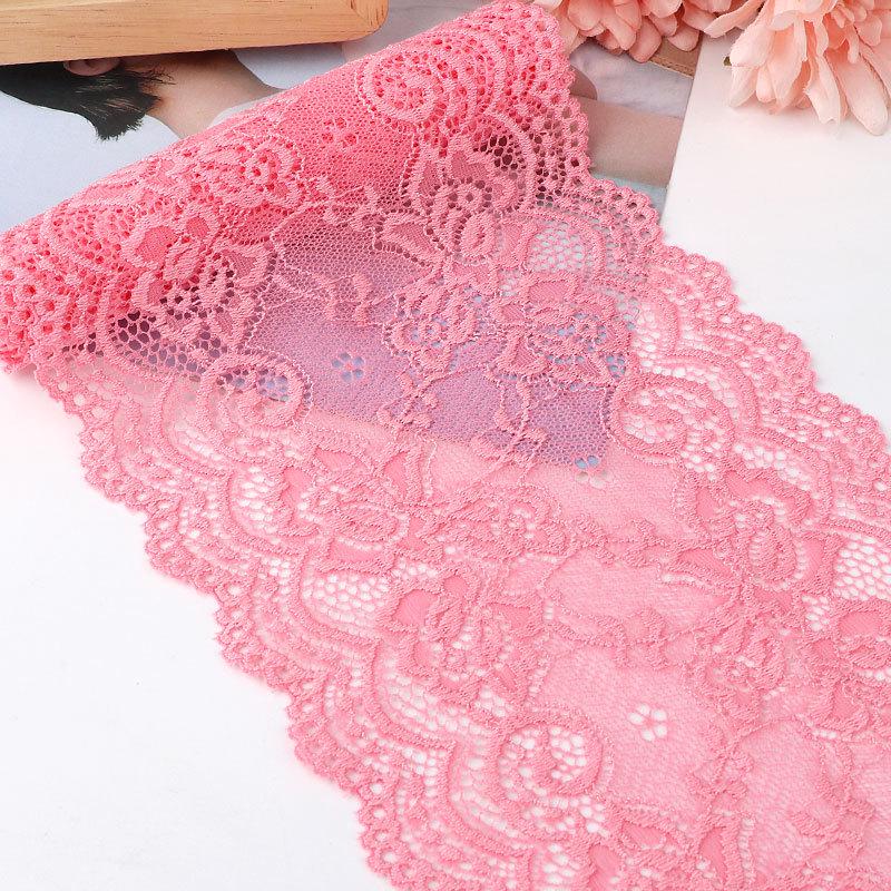 15cm Szeroka Miękka Elastyczna Koronka do Dekoracji Ubrań i Spódnic DIY w Kolorze Białym lub Czarnym