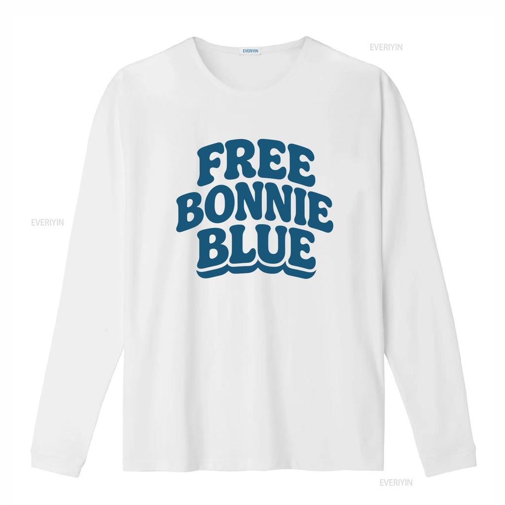 Free Bonnie Blue Funny Idea T Shirt Casual Crew Neck Slight Stretch Fabric Regular Fit Print Pattern All Season Vintage Washed