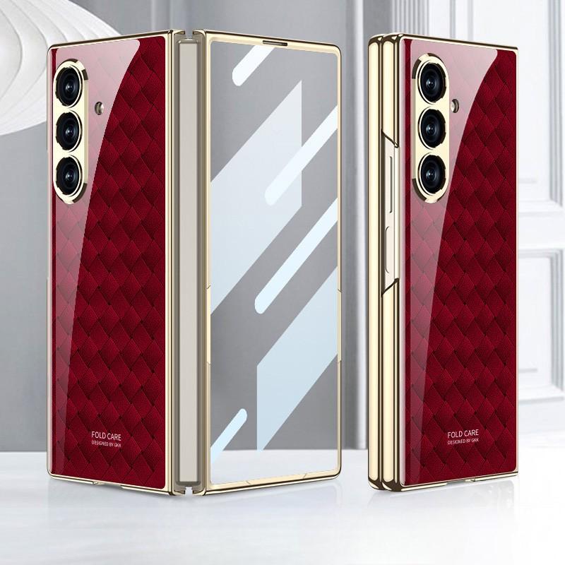 

For Samsung Z Fold 7 Mobile Electroplated Full Checker Painting Phone Case Z Fold 5