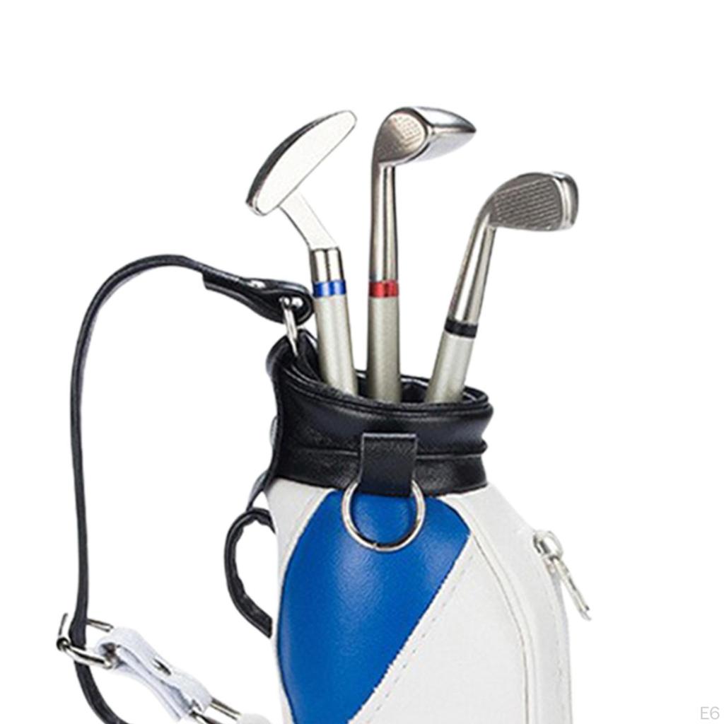 Golf Club Pen Holder Set with 3 Pens - Office Desk Decor