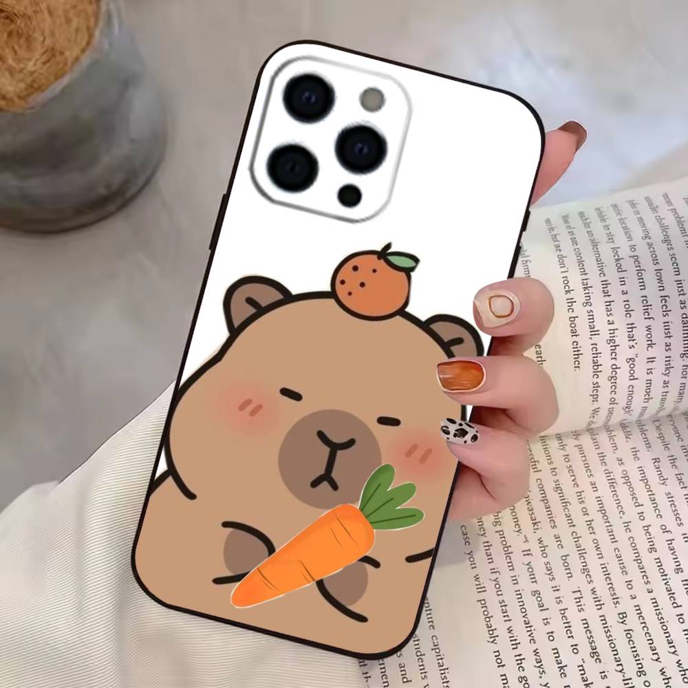 Anime Capybara P-Porpoise  Phone Case Silicone Soft For IPhone 17 16 15 14 13 12 11 X XR Plus Pro Max Plus