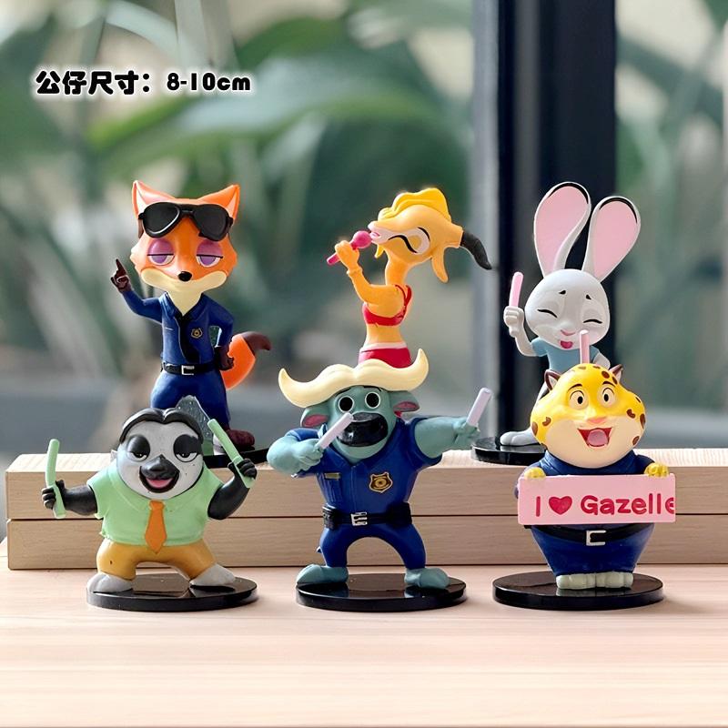 Zootopia Figure Set 4 Styles, Cute Cartoon Animal Characters PVC Collectible Model Toys, Best Gift for Kids Fans