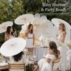 6PCS White Umbrella Paper Parasol 40/60/80cm Chinese Paper Umbrellas Photography Props Summer Whites Party Wedding Baby Shower