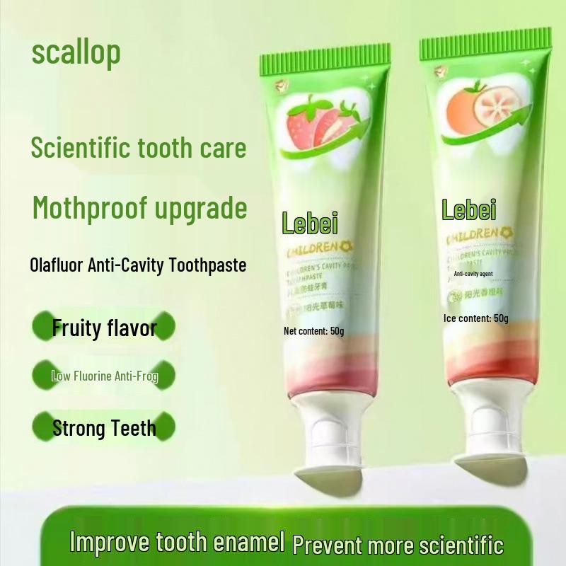 Hebei Kids Fruit-Flavored Toothpaste with Olaflur for Gum Protection & Stain Removal, Non-Spicy