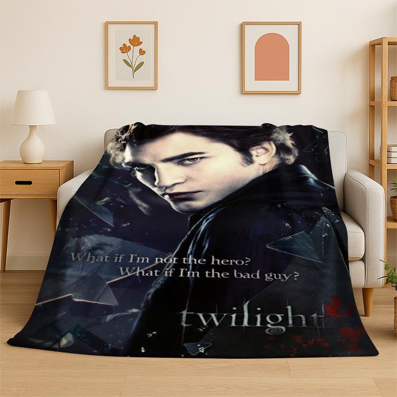 Classic Twilight Saga Edward Bella Flannel Blanket Soft Warm Throw Blanket for Bedroom Living Room Bed Travel Camping Picnic