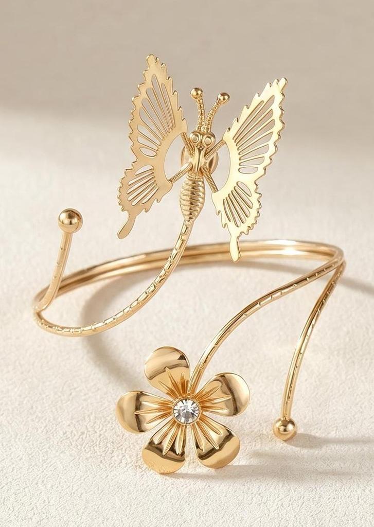Bracciale a Manica da Braccio Irregolare con Fiori e Farfalle Euro-Americano