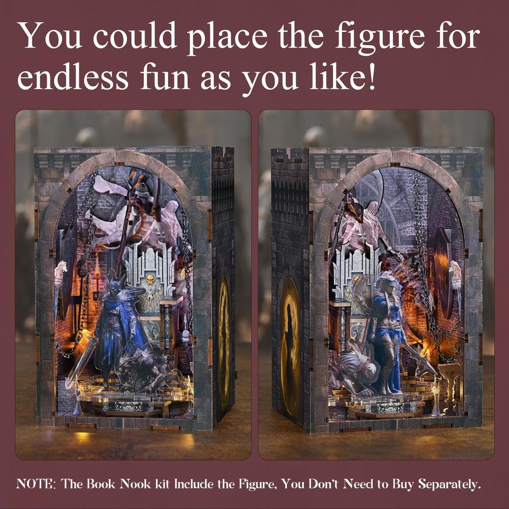 MiniCity DIY BookNook Kit Dollhouse Kit Miniature House Kit BookNook Suitable for and Birthday with LED Light - - - - Beginners, Teenagers, Adults,