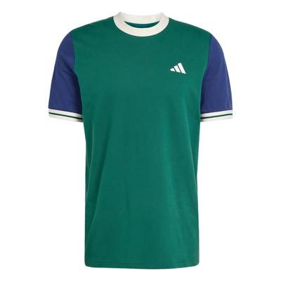 Koszulka Tenisowa Heritage Retro Odprowadzająca Wilgoć Color-Block Koszulka z Krótkim Rękawem Męska Top Akademska Zieleń JC6741