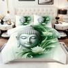 3-teiliges Buddha-Bettbezug-Set Meditations-Buddha-Statuen Muster Bettwäsche-Set Ohne Füllung Für Schlafzimmer Wohnheim Zimmer Heimdekoration Für Erwachsene