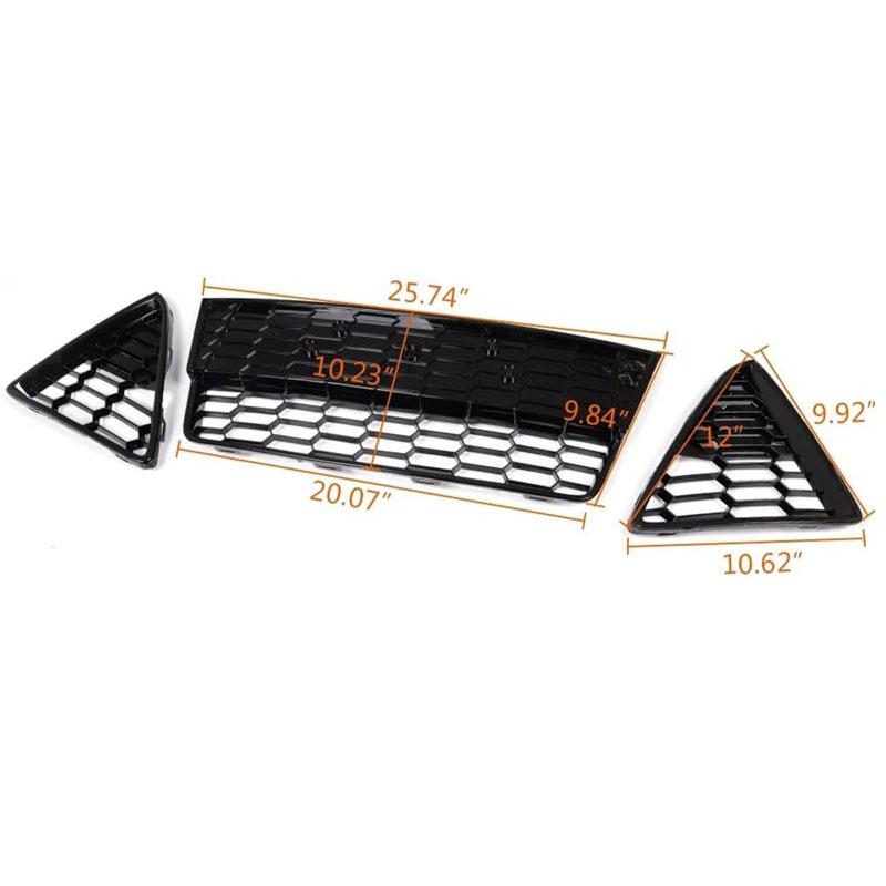 Car Accessories For Ford Focus 2012 2013 2014 Front Bumper Lower Grille Racing Grille Grills Honeycomb Glossy Matte Black Mesh