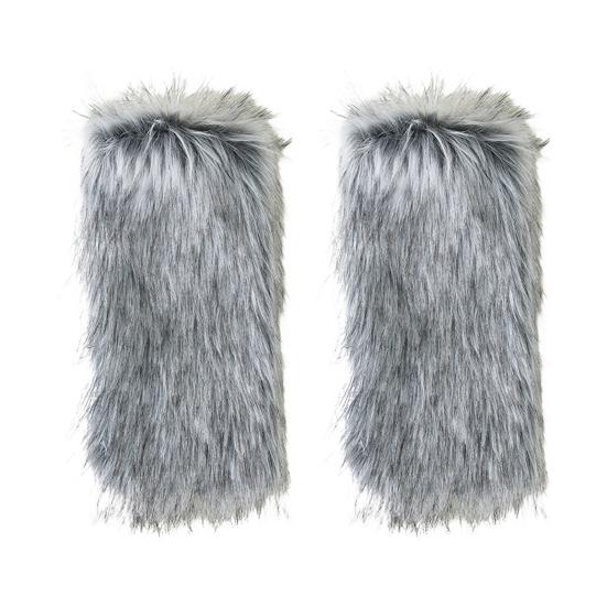 Fuzzy Leg Warmers Women Retro Shaggy Leg Warmers Winter Faux Fur Plush Calf Warmers Furry Shoe Cuff Covers for Dating Party Street Wear