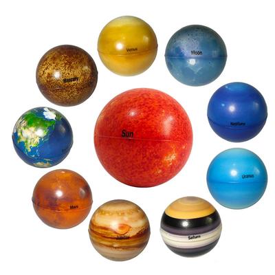 10pcs Solar System Planet Sponge Solid Soft Balls Stress Relieving Puzzle Toys Science & Education  Safety Ideal Elastic PU Ball