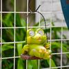 Solar Luminous Frog Ornament Garden Flower Pot Garden Fence Decoration Animal Resin Craft