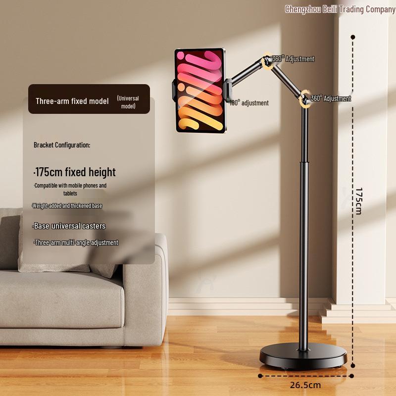 Universal Telescopic Rotating Floor Stand for Phones and Tablets