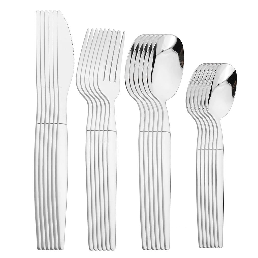 24Pcs Stainless Steel Dinnerware Set Dinner Knife Fork Spoon Cutlery Set Kitchen Flatware Tableware Silverware Sets