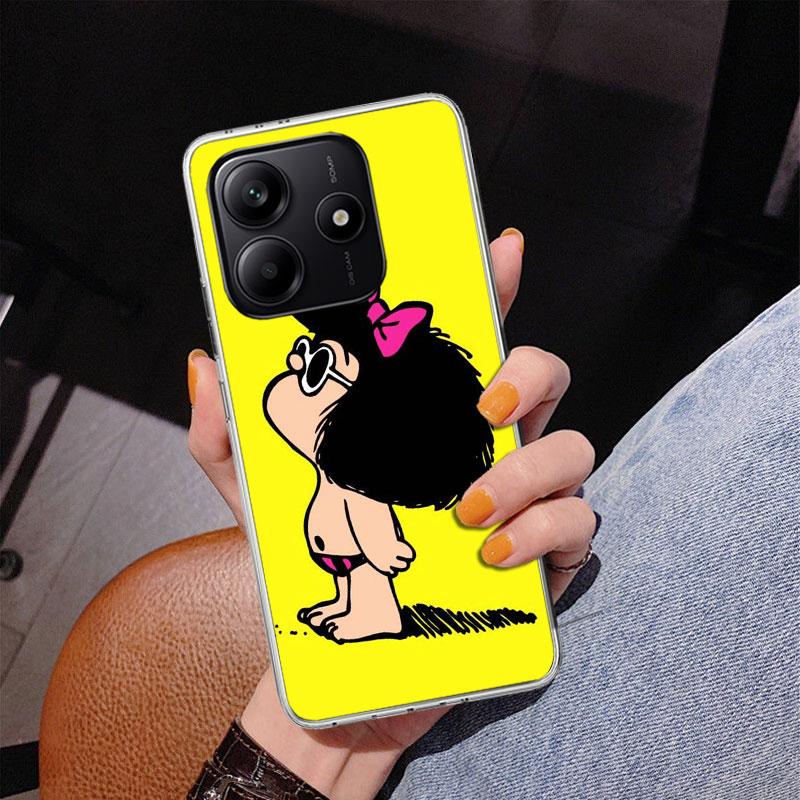 Cartoon Cute Mafalda Phone Case For Xiaomi Redmi Note 15 14 13 12S 12 11 Pro Plus 14S 11S 11E 10 10S 11T 5G Personalized Cover R