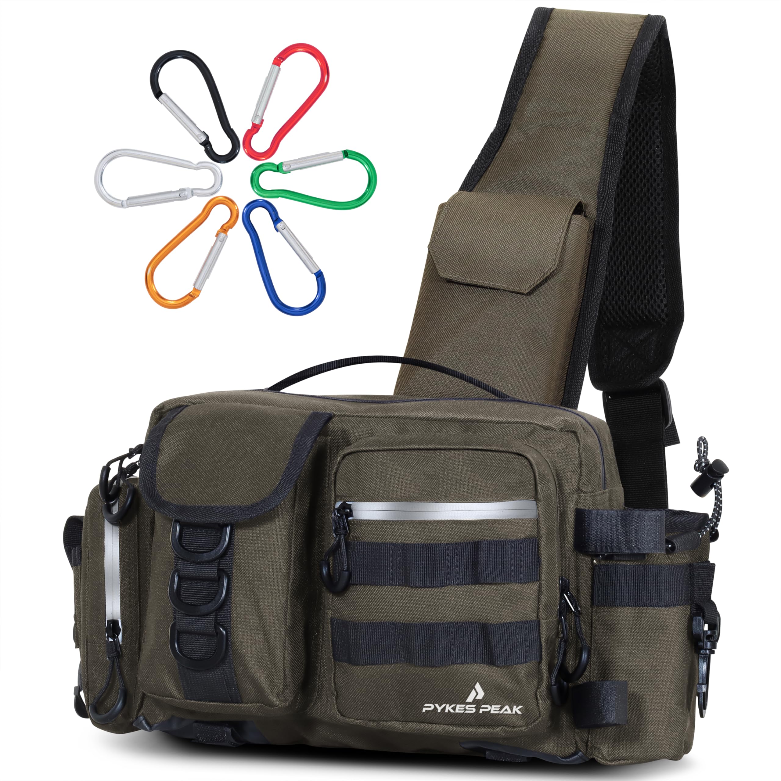 

PYKES PEAK Fishing Tackle Run Gun 2 5 Waterproof Large 6 Fishing Shoulder Medium Bag, Bag, & Bag, Sizes, Colors, Zipper, Capacity, Carabiners, Bag,