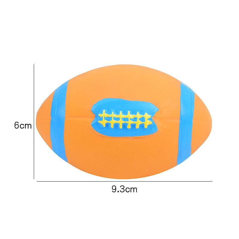 Latex Toy Rugby Ball - Interactive Sound-emitting Cartoon-colored Small Dog-shaped Toy Ball