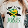 One Love Rise Up Jamaica T-Shirt | Island Flag Design Tee, Caribbean Vibe