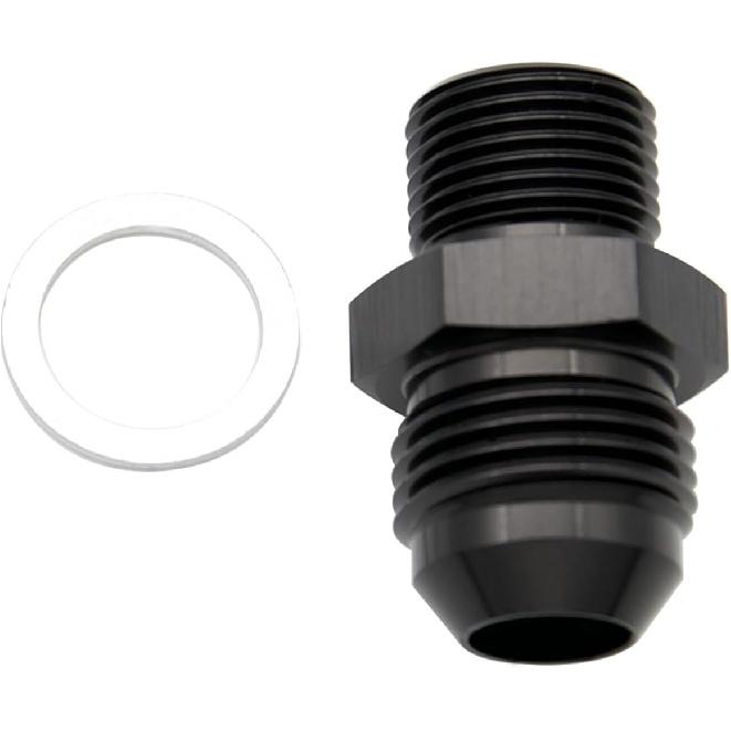 Aluminum 6AN Male Flare to 9/16-24 Male Carb Carburetor Fuel Inlet Fitting Adapter Black
