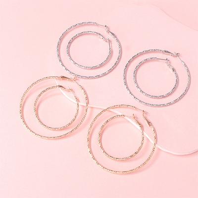 Exaggerated Large Circles Simple Metal Design Sense Classic Fashion Thin Circle Earrings Women's Personality Temperament Versatile Ear Decorations