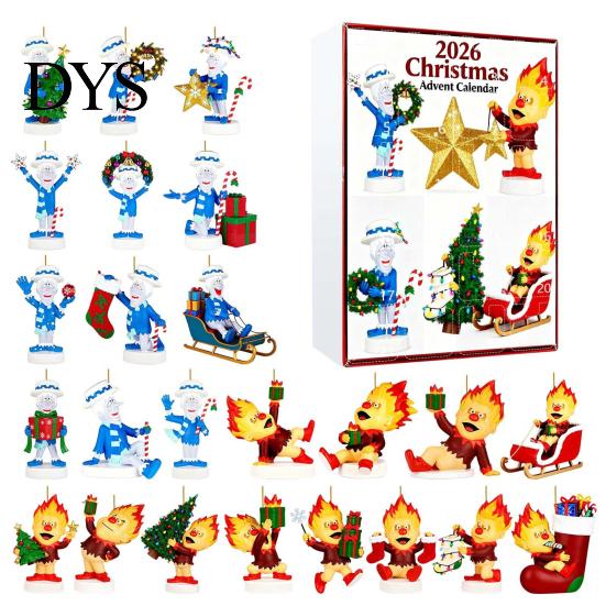 Surprise Gift Holders Christmas Advent Calendar 2026, 24-Day Countdown with 24 Festival Celebration Supplies Acrylic Pendants, Anime Themed