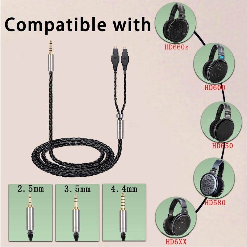 Balanced Replacement Upgrade Cable for HD650 HD600 HD660s HD580 Headset Excellent Signal Transmission Cord 150cm