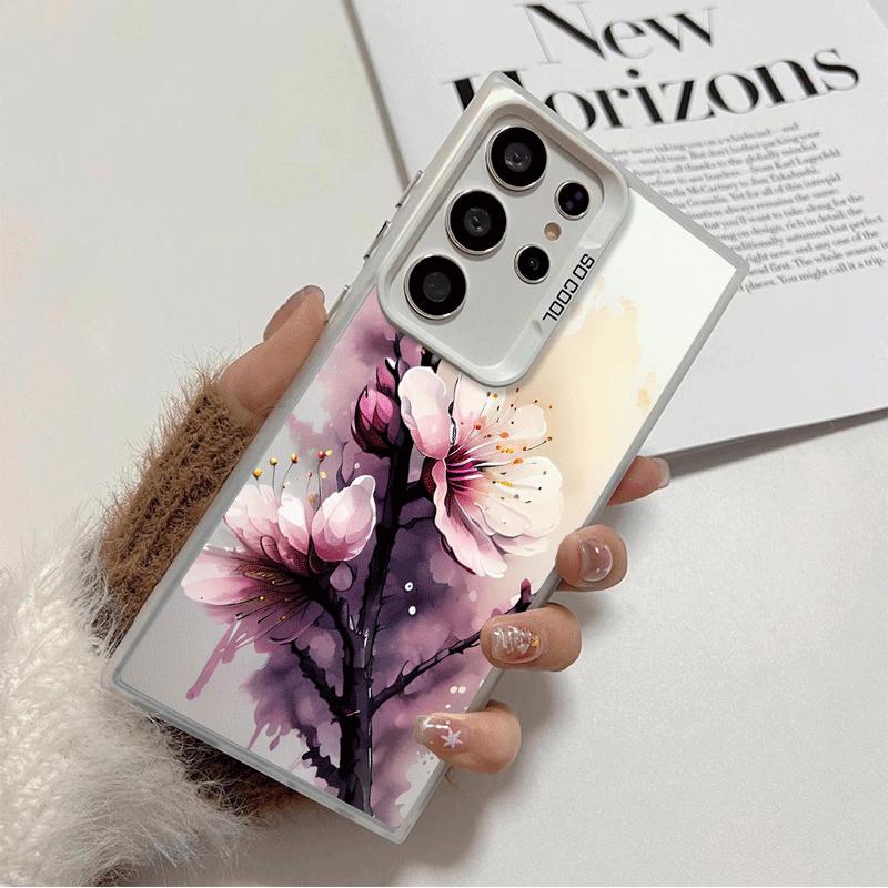 

Cherry Blossom Sakura Fashion Soft Phone Case for Samsung Galaxy S24 S25 FE S26 Edge S23 Ultra S22 Plus S21 + Shockproof Cover B Samsung S23