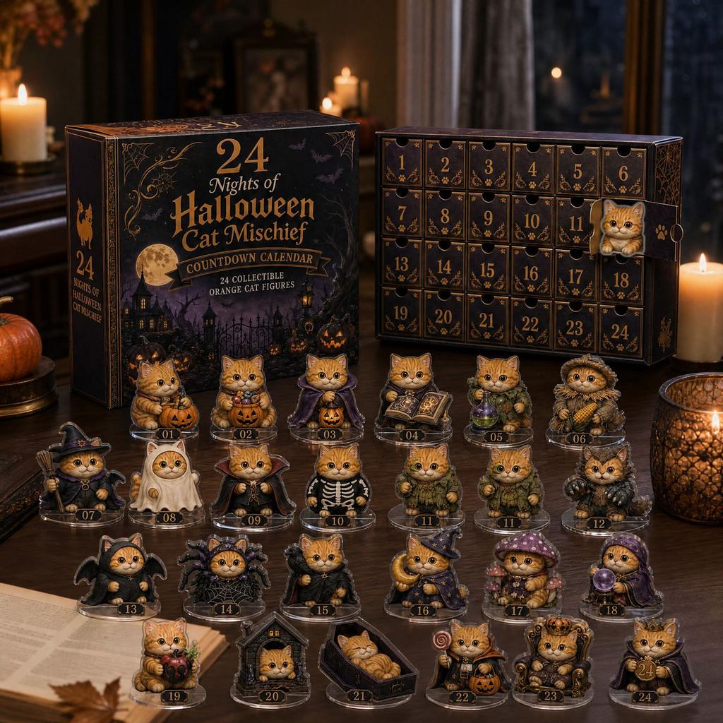 Halloween Countdown Calendar 2D Acrylic with Cute Mischief Design for Holiday Party Favors