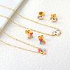 Sweet Butterfly Earrings And Necklace Set Creative Rainbow Unicorn Jewelry For Girls
