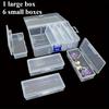 Transparent Plastic Storage Box Set, 7/13 Adjustable Rectangular Containers, Multi-Purpose Craft Organizer