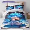 Vegito Pattern Bedding,Quilt Set Quilt Cover Pillowcase Home Birthday Gift (1 * Duvet Cover + 2 * Pillowcase, Without Core)