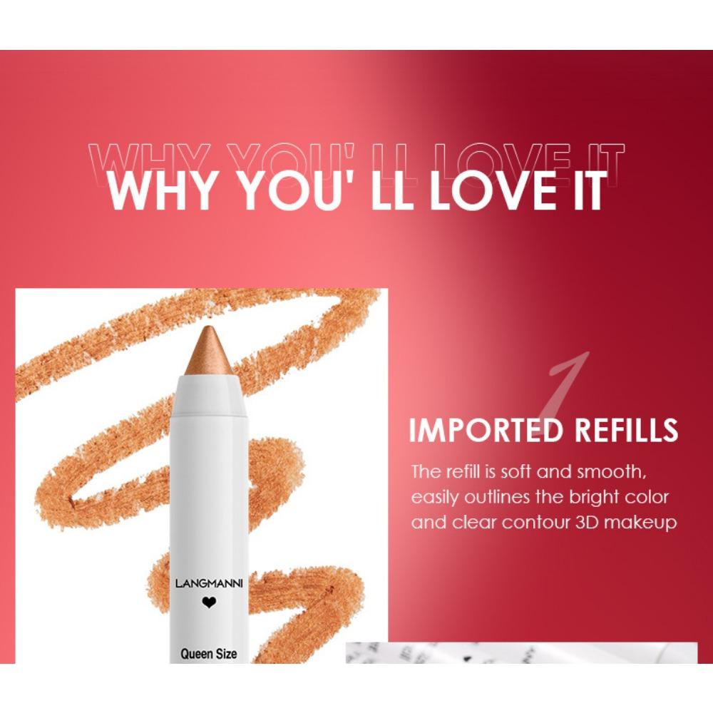 LANGMANNI Eye Makeup Color Eye Shadow Pens Lasting Without Fainting and Rolling Pen Knife Can Be Cut with Eye Shadow Pens