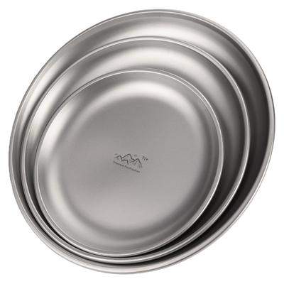 Plato de Camping de Titanio Suministros de Camping Apilables Vajilla de Viaje Ligera Vajilla para Acampada en la Naturaleza Bandeja para Ensalada de Frutas al Aire Libre