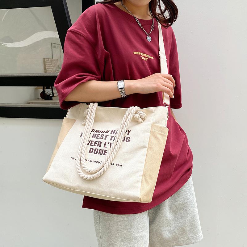 Новая простая холщовая женская сумка большой вместимости — фото 5