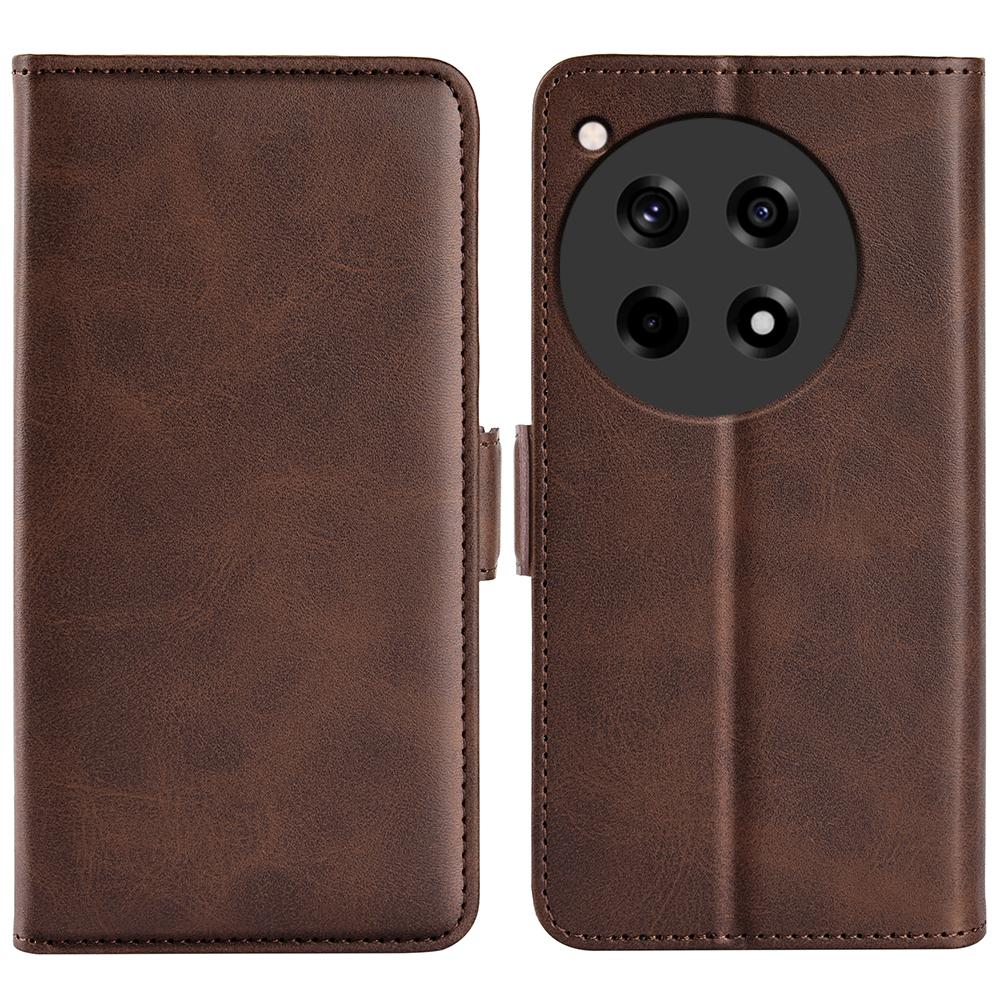 For OnePlus 12R 5G/Ace 3 5G Case Dual Magnetic Clasp Leather Wallet Cover