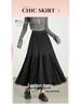 Autumn 2025 Korean-Style Lace Patchwork Pleated Skirt for Women with Elastic Waist