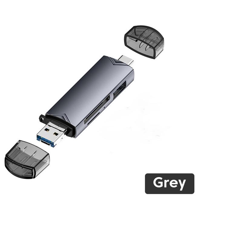 6 in1 OTG Card Reader USB 3.0 To Type C Micro USB Adapter Flash Drive Smart Memory Card Reader TF Camera Mini SD Cardreader