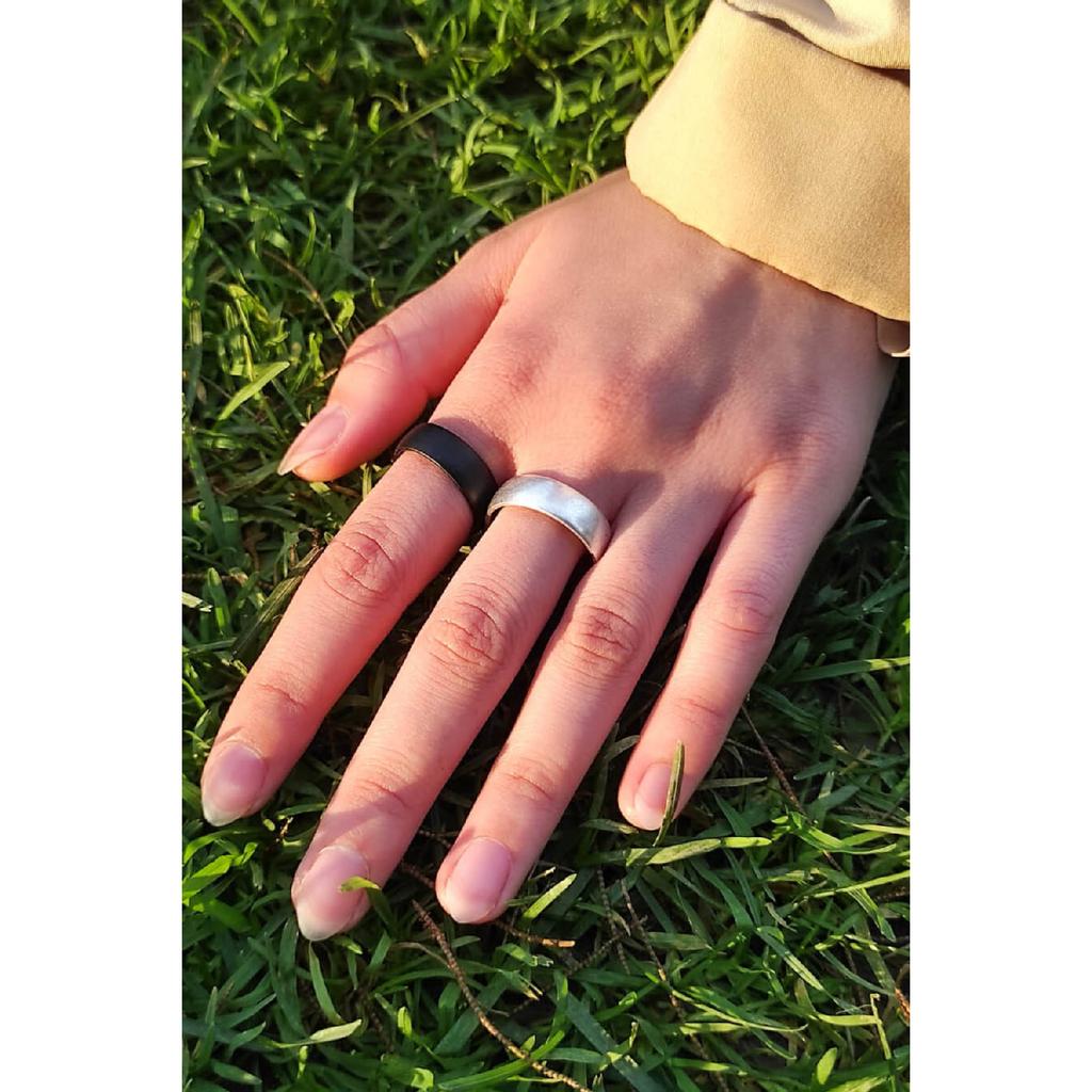 Matte Black Plain Wedding Ring Knight Adjustable Ring