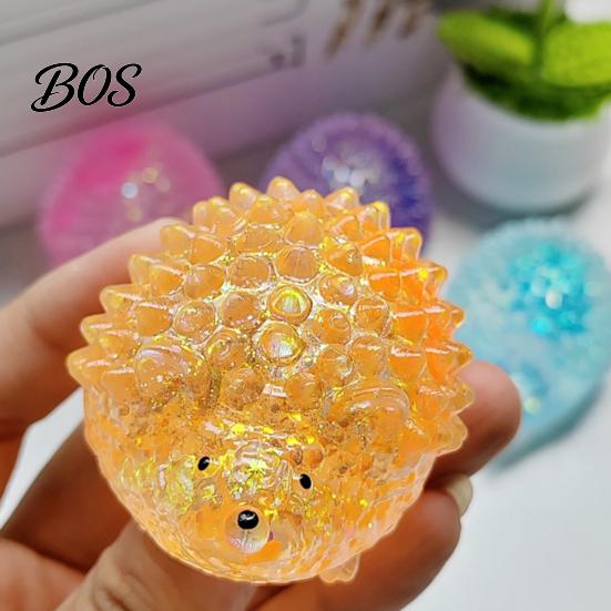 Anxiety Relief Toy Mini Hedgehog Squeeze with Glitter, Soft Stretchy Clear Rabbit Sensory Fidget Toy, Sugar Stress Ball Slow Rebound