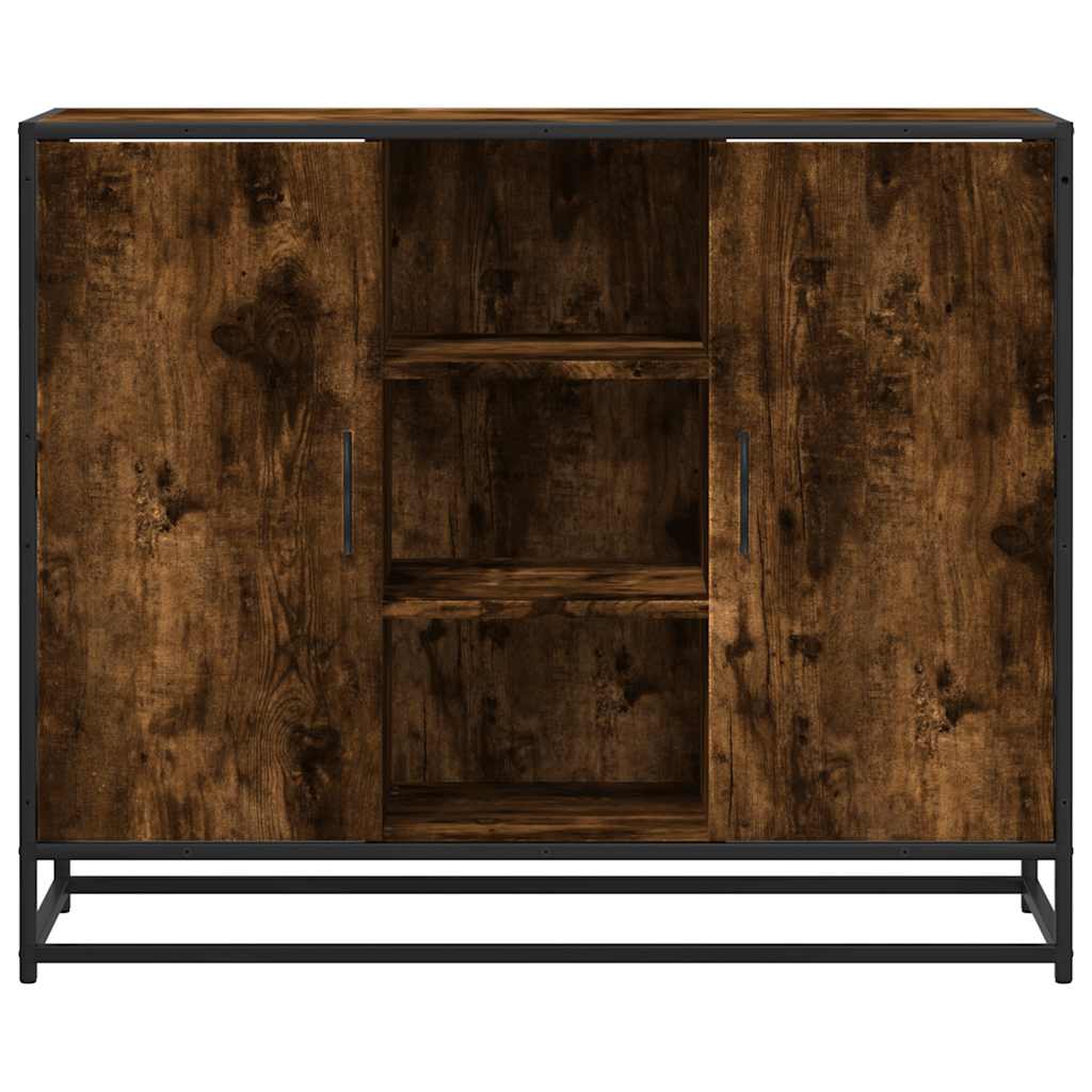 Sideboard Smoked Oak 92 X 35 X 76 Cm Wood Based Material