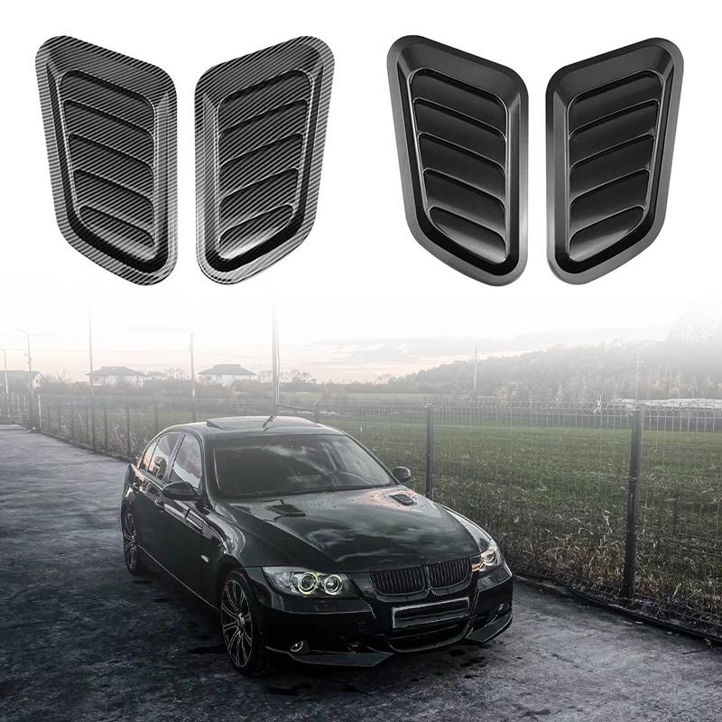 2PCS Car Air Flow Intake Decoration Carbon Color Car Hood Decoration Fake air intake hood for cars