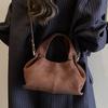 New Retro Portable Commuter Bag Women's Large-capacity Ultra-fire Suede Bucket Bag Shoulder Messenger Bag