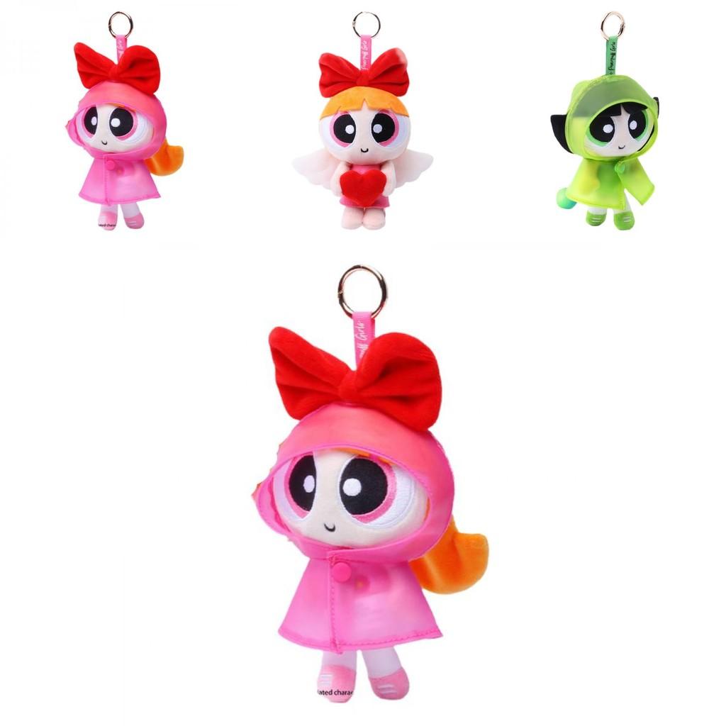 Adorable Flying Little Powerpuff Girls Plush Doll With Cute Raincoat Design 13cm